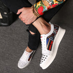 Hip Hop Men Fashion  Metal Graffiti Sneakers