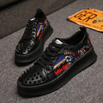 Hip Hop Men Fashion  Metal Graffiti Sneakers
