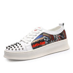 Hip Hop Men Fashion  Metal Graffiti Sneakers